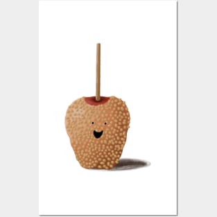 Happy Little Caramel Apple Illustration Posters and Art